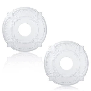 2 Pieces PU Ceiling Medallion Decorative Ceiling Fan Medallion Round Home Lig... - Picture 1 of 7
