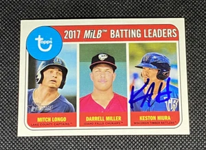 Keston Hiura Wisconsin Signed Auto 2018 Topps Heritage Minors Card #195 ~ COA - Picture 1 of 3