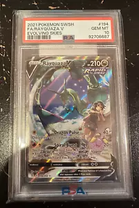 Pokemon TCG SWSH Rayquaza V Evolving Skies Alt Art #194 PSA 10 Gem Mint - Picture 1 of 2