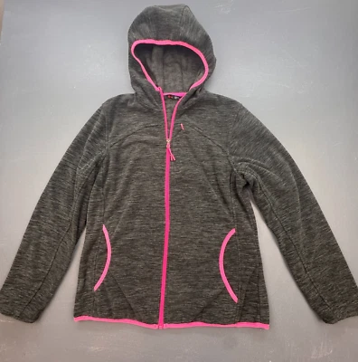 Sudadera con Capucha Stoic Para Mujer Mediana Gris Rosa Borde Cremallera Completa Rendimiento Informal Atlético Foto 1 de 4