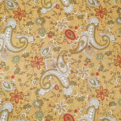 Tecido com estampa de algodão Goldenrod colorido design paisley 2 jardas acolchoado - Imagem 1 de 4