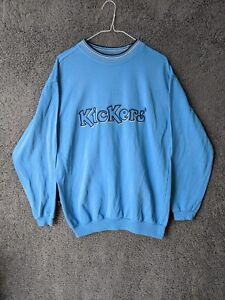 Vintage Kickers Sweatshirt Size Small Blue Spell Out Embroidery 1236_b30