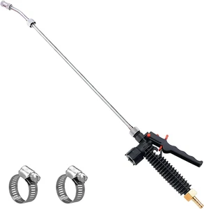 29" Stainless Steel Sprayer Wand, Adjustable with Brass Barb, Shut-Off Valve, Du - Picture 1 of 12