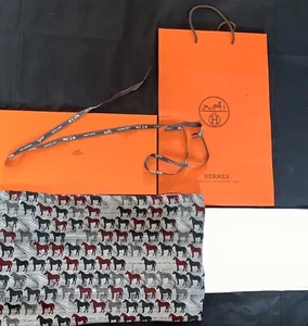 Rare Hermes Scarf Shawl TAMPON GRAPHIQUE 100 cm Cashmere/silk by G.Pagni- Horses - Picture 1 of 15