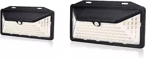 Solar Motion Sensing Wall Lights 2 Pack, Dusk to Dawn Security Area Light IP65 - Picture 1 of 12