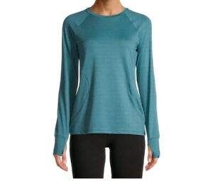 Athletic Works Women's Active Semi-Fitted Long Sleeve Tee size Medium Green New