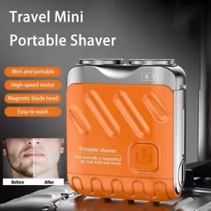 Mini afeitadora eléctrica portátil para hombres USB C recargable afeitadora giratoria de viaje - Imagen 1 de 22