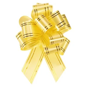 5pcs 4 Inch Large Pull Bow Metallic Yellow Gift Wrapping Bows with Gold Edge ... - Picture 1 of 6