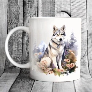 Pet Dog Mug, watercolour Siberian Husky - Ideal Gift - Picture 1 of 1