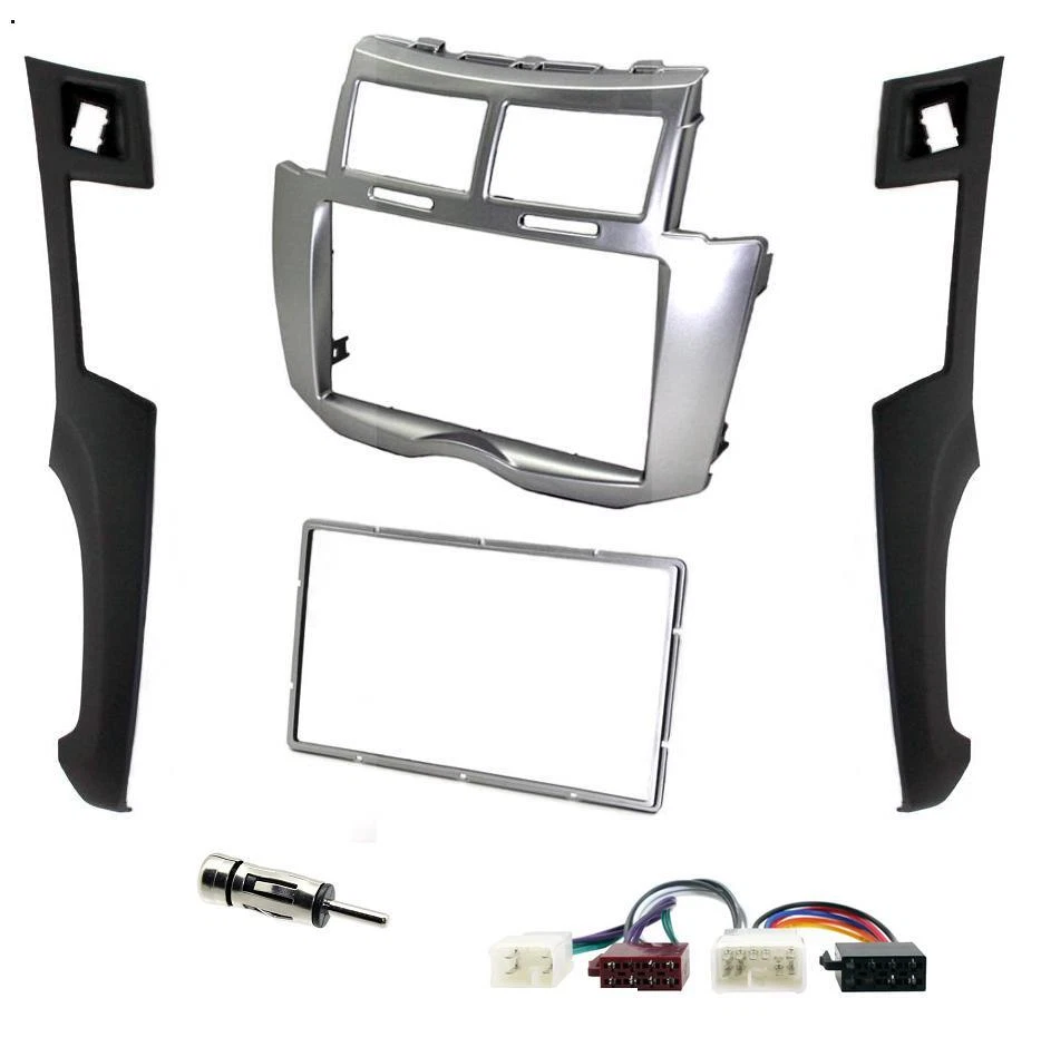 AFC6062 Silver Double Din Fascia Panel Surround Kit for Toyota Yaris 2007-2011 - image 1 of 1
