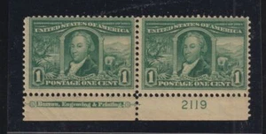 1904 Louisiana Purchase 1c green Sc 323 plate number & imprint MNH nice OG (TD - Picture 1 of 2