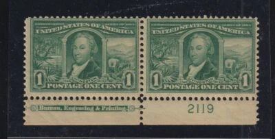 1904 Louisiana Purchase 1c green Sc 323 plate number & imprint MNH nice OG (TD - Image 1 of 2