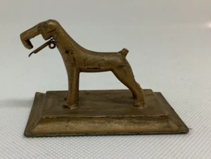 Antiguo Pisapapeles Mecánico Metal Terrier PERRO Escultura CLIP TARJETERO De Colección - Imagen 1 de 11