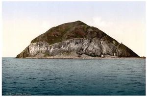 5681.Ailsa craig.island hill in middle of ocean.POSTER.Decoration.Graphic Art - Picture 1 of 1