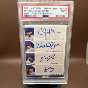 2021 National Treasures Auto Kershaw Price Buehler May Quad Holo Silver /3 HOF - Picture 1 of 3