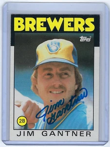 Tarjeta firmada por Jim Gantner de los Cerveceros 1986 Topps #582 autografiada Milwaukee - Imagen 1 de 1