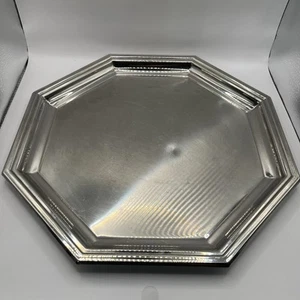 Vintage Jean Couzon Serving Tray Art Deco Stainless Steel 13”x13” *please read* - Picture 1 of 10
