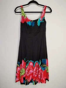 Vestido Vaina Nine West Talla 2 Negro Floral Sin Mangas Cremallera Trasera Cintura Imperio - Imagen 1 de 7