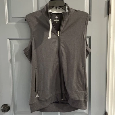 Adidas A272 Womens Golf Club Vest Size Medium Full Zip Charcoal Gray new - Image 1 of 4