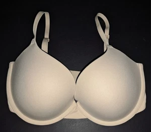 💕SKIMS Fits Everybody Push Up Pushup Padded T-shirt Demi Bra Nude SAND 32DD 32E - Picture 1 of 8