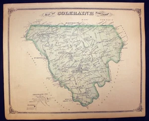 1875 Plat Map Coleraine Township Salisbury Township Lancaster County PA - Picture 1 of 13