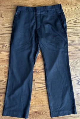 Express Design Studio Hombre 31/30 Negro Rayas Finas Mezcla Lana Productor Pantalones Foto 1 de 3