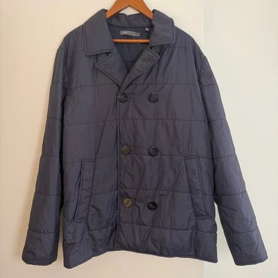 Vince Quilted Double Breasted Puffer Jacket Navy Blue Size L - Image 1 of 4