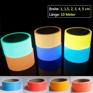 10M Nachleuchtend Klebeband Fluoreszierend Folie Selbstklebend 1cm - 5cm Breite - Picture 1 of 16