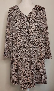 Vera Wang Sleep Shirt Womens XXL Leopard Jersey Nightgown - Picture 1 of 7