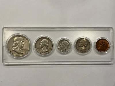 1956 BIRTH YEAR 5 COIN SET - 90% SILVER COINS (3) INCLUDED - CIRCULATED SET    - Image 1 of 2