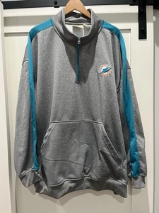 🐬 Fanatics Miami Dolphins Quarter Zip Pullover - Men’s 4XL - Kangaroo Pocket - Picture 1 of 9