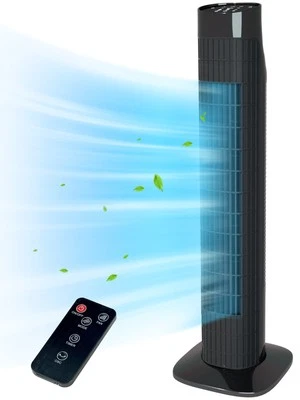 Tower Fan for Bedroom, 80 Oscillating With Remote, 7.5H Timer, 3 Speeds, Stan... - Image 1 of 4