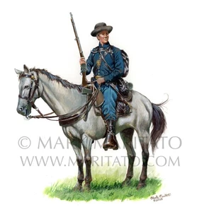 Mark Maritato signierter Bürgerkrieg Kunstdruck 72. Indiana Wilder’s Lightning Brigade - Bild 1 von 1