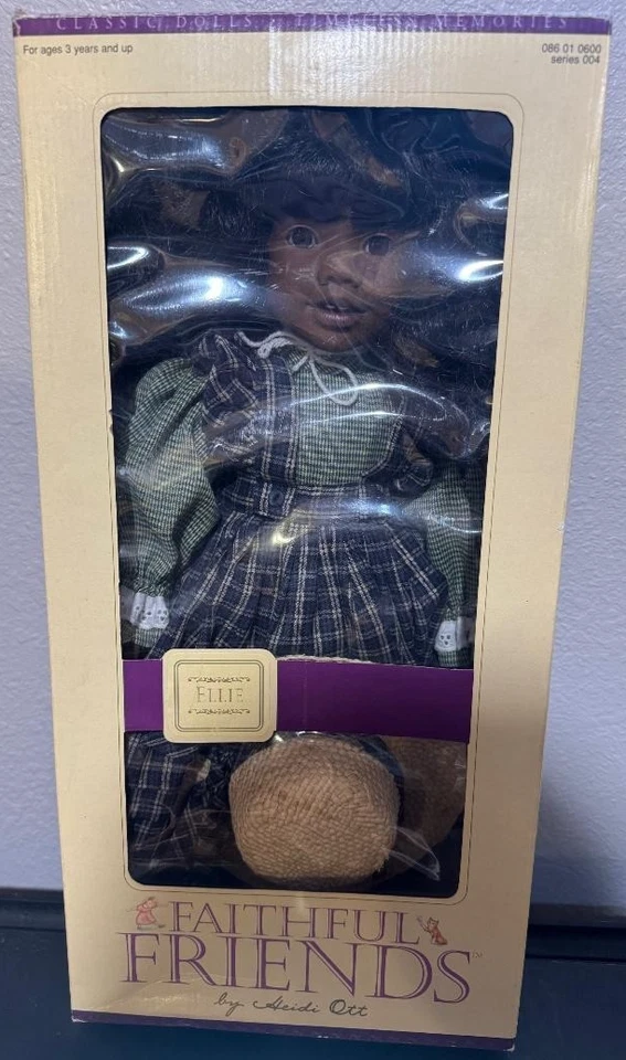 Muñeca Heidi Ott "Ellie" negra de 18" en caja original cuerpo suave marrón ojos dormidos certificado de autenticidad Foto 1 de 4