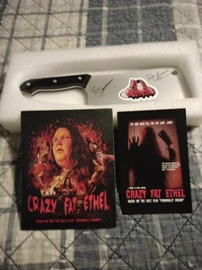 Crazy Fat Ethel Blu-ray with Signed Meat Cleaver by Director and Actress - Picture 1 of 2