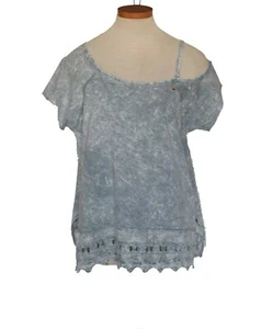 Vintage Havana Est 1954 100% Baumwolle Oversize Grau Top Bluse Damen Gr. S - Bild 1 von 4