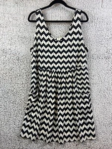Saint Tropez West black & white herringbone pattern dress stretchy / pockets 1XL - Picture 1 of 8