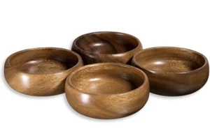 Home Essentials & Beyond Natural Acacia Wooden Bowls Hand-Carved Brown - Picture 1 of 2
