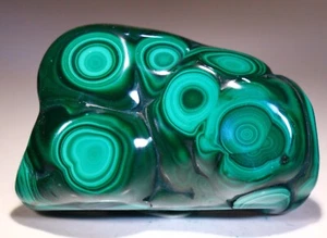 3.25" 7.9 oz Top Quality Polished Bull's Eye Malachite, Congo! M576 - Picture 1 of 4