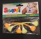 2 Pk Snappi Cloth Diaper Baby Fasteners Size 1 Infant Neon Yellow & Orange