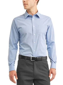 Camisa de vestir George de rendimiento de manga larga para hombre hasta 3XL azul - Imagen 1 de 5