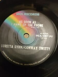 Loretta Lynn / Conway Twitty – As Soon As I Hang Up The Phone.  7" Vinyl 