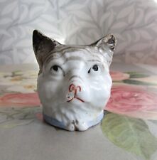 Antique Victorian Glazed Porcelain Fairing c1850 CAT Money Box Head