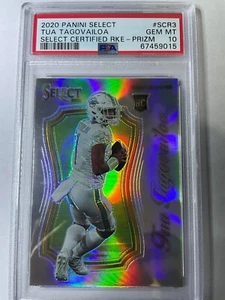 2020-21 Panini Select Tua Tagovailoa Select Certified Rookie PRizm PSA 10 Silver - Bild 1 von 1