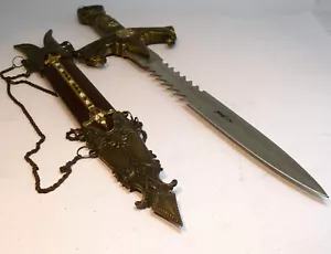 Slash Knife Dagger Made in Germany with sheaf scabbard eagle cross ornate - Picture 1 of 15