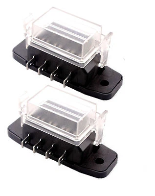 2 Pieces ATC/ATO Blade Compact 4 Way Circuit Boat Auto Fuse Box Block Holder - Image 1 of 4
