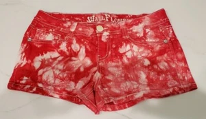 RED TYE DYE SHORTIE SHORTS~WALL FLOWER~SZ 7~daisy duke patriotic 4th of july  - Picture 1 of 11
