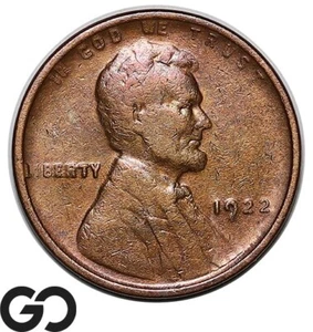 1922 No D, Lincoln Cent Wheat Penny, Strong Reverse, RARE Key Date Error! - Picture 1 of 3