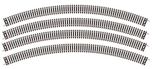 Set 4x Nr.4 Radius Doppelkurve 333,4 mm (13 Zoll) Radius N Schienen Peco ST-19 - Bild 1 von 1