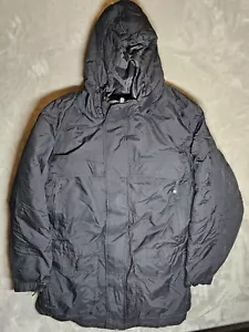 Foot Locker Vintage Jacket Small Full Zip Down Insulated Black Pockets - Picture 1 of 11